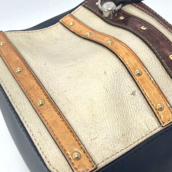 Authentic LOUIS VUITTON M52350 Trompe l'oeil Chain 2WAY Hand Bag Leather Black/B - Picture 10 of 16